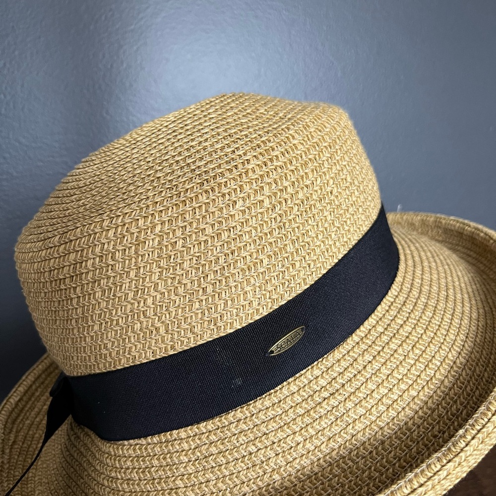 Scala Collection Tan Straw Beach Summer Hat - Picture 7 of 9